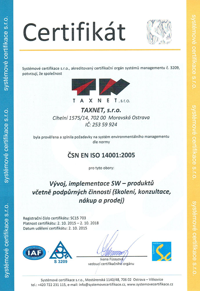 Certifikat 14001